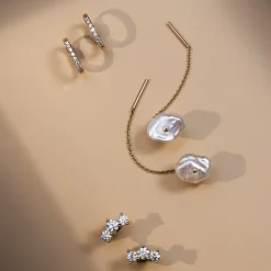 Marrow Fine Earrings^Large White Diamond Orion Studs