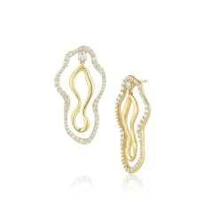 Marrow Fine Anniversary Gifts | Earrings^Large White Diamond Sculptural Freeform Earrings