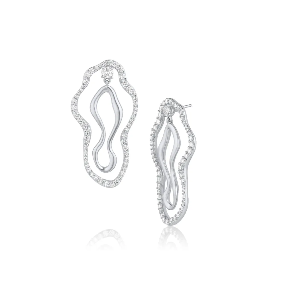 Marrow Fine Anniversary Gifts | Earrings^Large White Diamond Sculptural Freeform Earrings