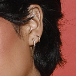 Marrow Fine Under | Under^Mini White Diamond Hoops - 10mm