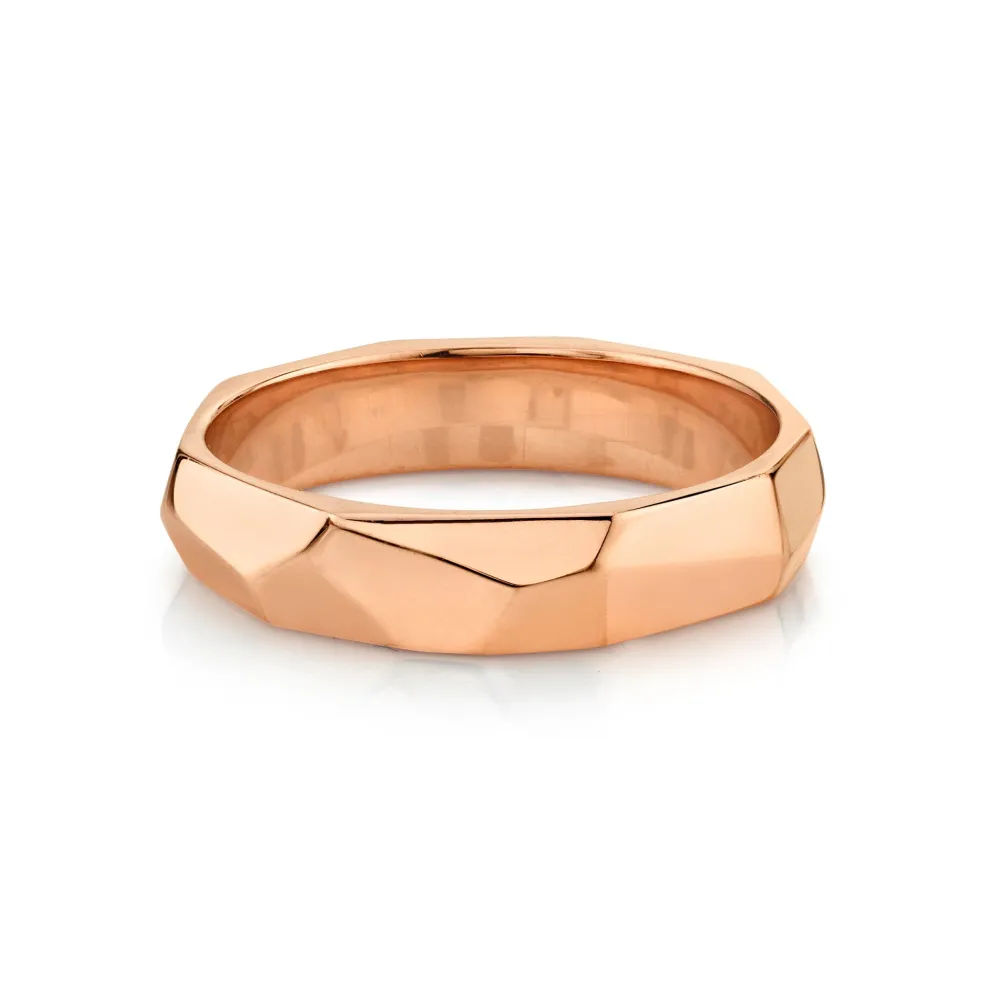 Marrow Fine Men's Bands | Wedding Bands^5mm Hand Carved Geo Band