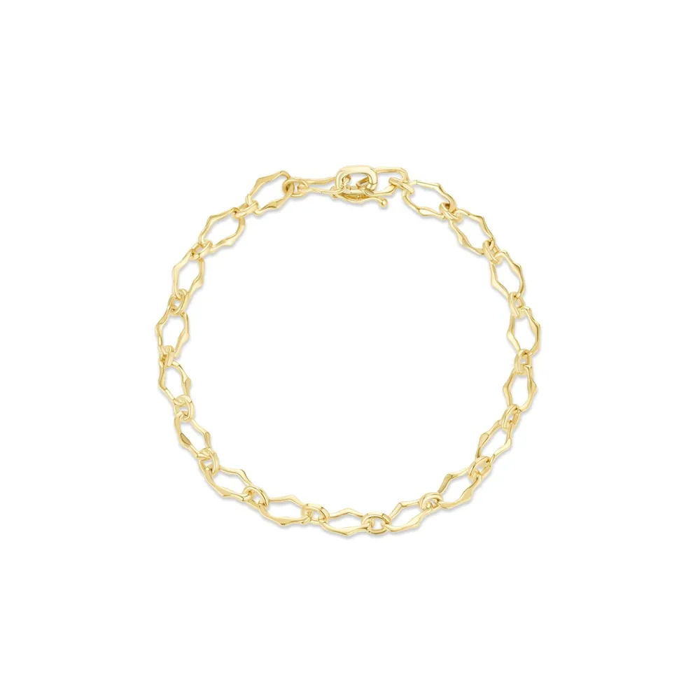 Marrow Fine Graduation Gifts | The Shape Of Things Collection^8mm Sculpted Link Gold Bracelet