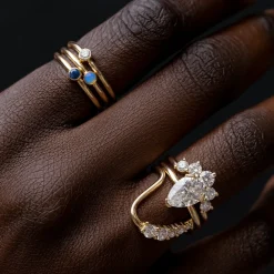 Marrow Fine Birthstone Collection | Under^Opal Sweet Pea Stacking Ring