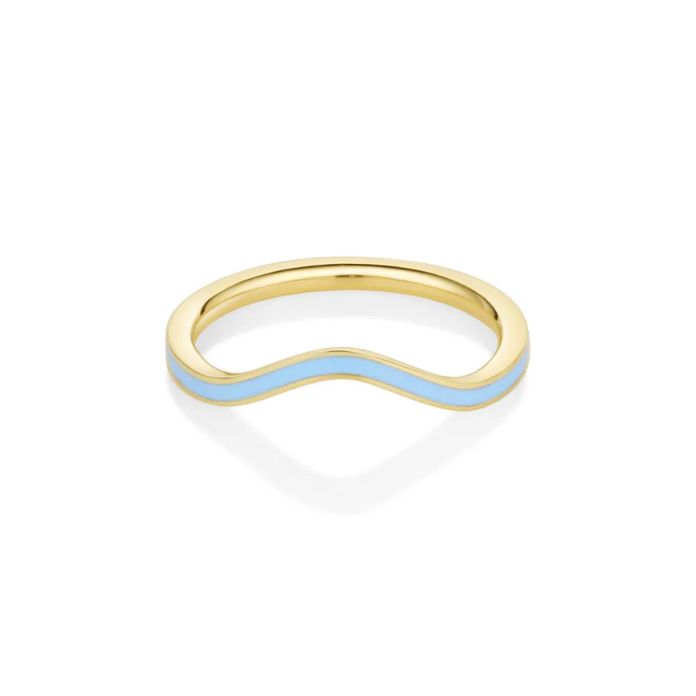 Marrow Fine For The Bride-to-be | Wedding Bands^Something Blue Enamel Wave Band