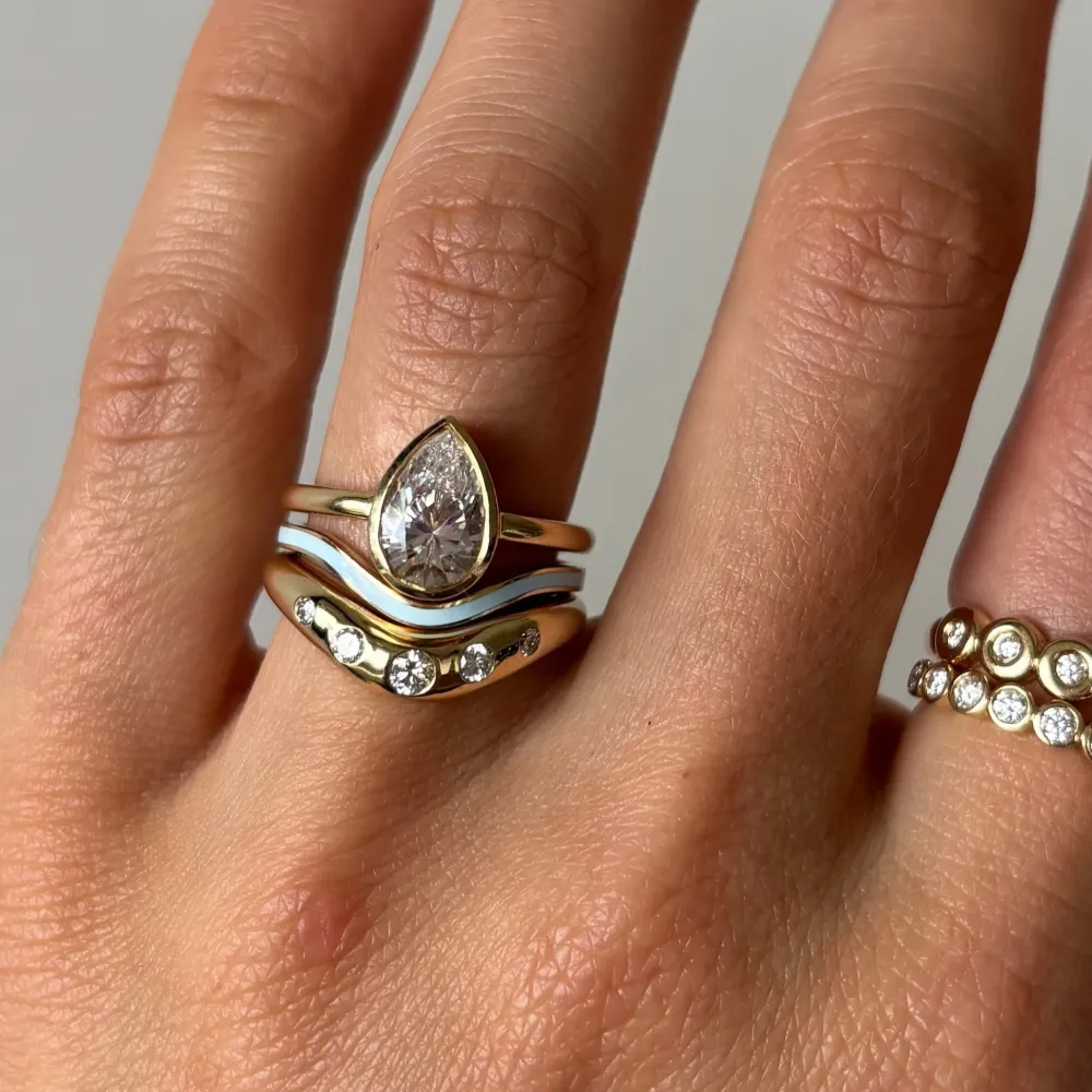 Marrow Fine For The Bride-to-be | Wedding Bands^Something Blue Enamel Wave Band