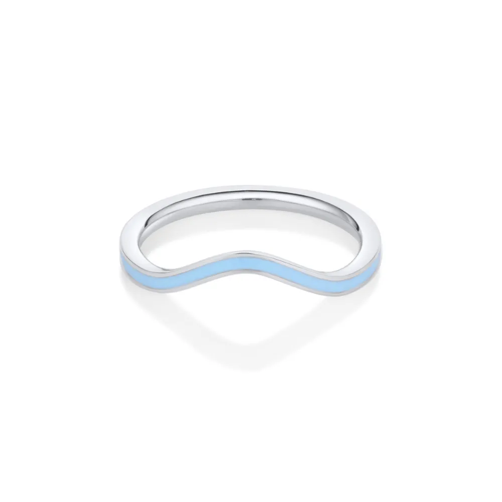Marrow Fine For The Bride-to-be | Wedding Bands^Something Blue Enamel Wave Band