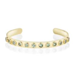 Marrow Fine Ready To Ship | Ready To Ship^2.24tcw Green Sapphire Everyday Cuff 14kyellowgold