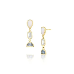 Marrow Fine Birthstone Collection | Ready To Ship^0.53tcw Opal Bezel Set Dangle Earrings 14kyellowgold