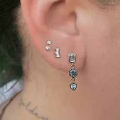 Marrow Fine Birthstone Collection | Ready To Ship^1.08tcw Sapphire and Diamond Bezel Set Dangle Earrings 14kyellowgold