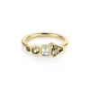 Marrow Fine Birthstone Collection | The Kaleidoscope Collection^0.79tcw Sapphire and White Diamond Linear Ring 14kyellowgold