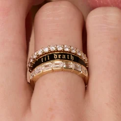 Marrow Fine Anniversary Gifts | Sammi's Favorites^Til Death Black Enamel Band - 4mm