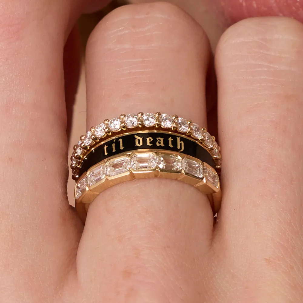 Marrow Fine Anniversary Gifts | Sammi's Favorites^Til Death Black Enamel Band - 4mm