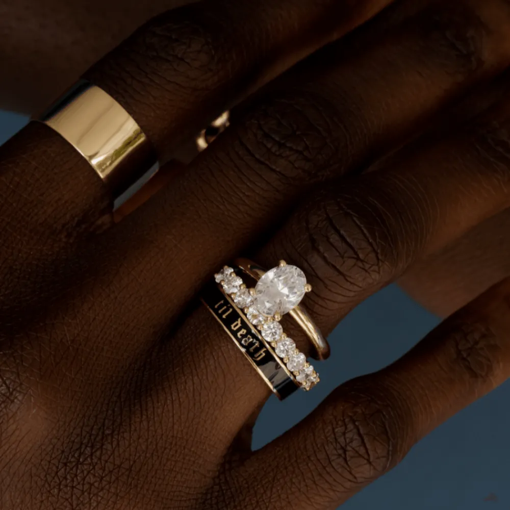 Marrow Fine Anniversary Gifts | Sammi's Favorites^Til Death Black Enamel Band - 4mm