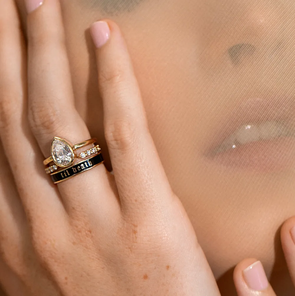 Marrow Fine Anniversary Gifts | Sammi's Favorites^Til Death Black Enamel Band - 4mm