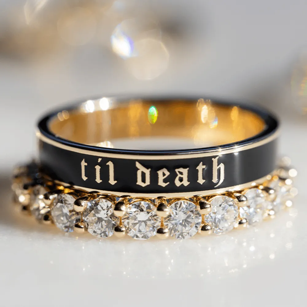 Marrow Fine Anniversary Gifts | Sammi's Favorites^Til Death Black Enamel Band - 4mm