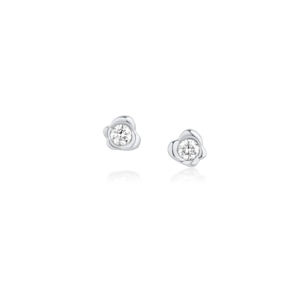 Marrow Fine For The Bride-to-be | Anniversary Gifts^White Diamond Abstract Bezel Studs