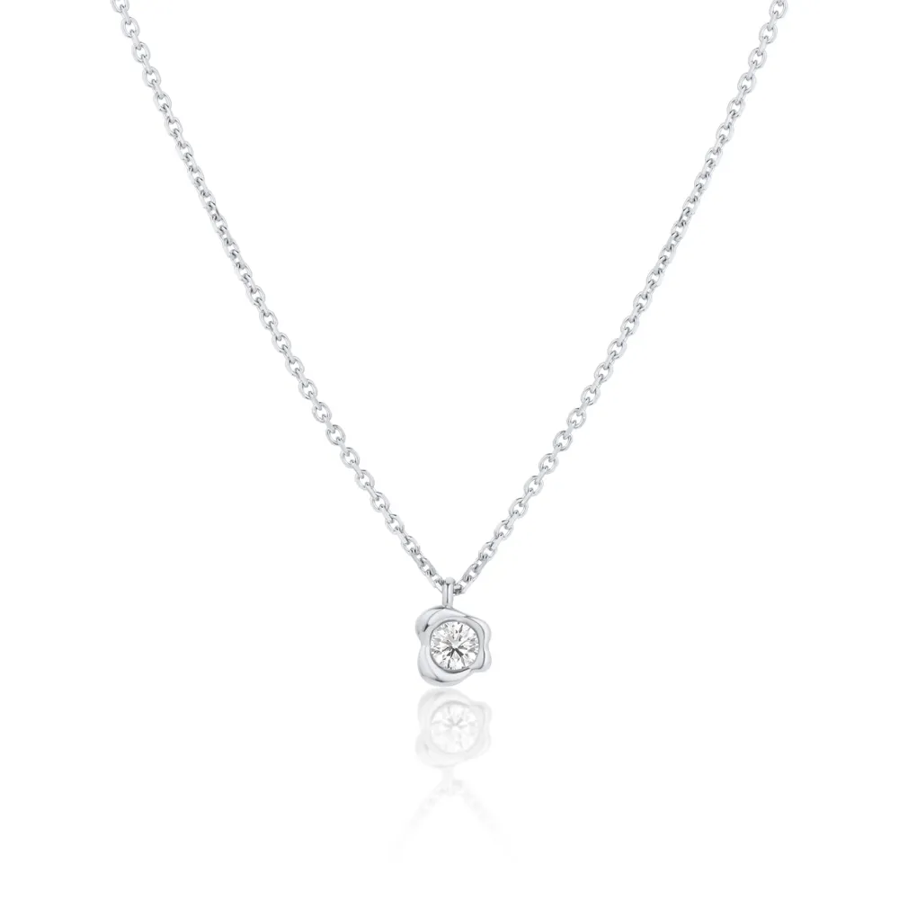 Marrow Fine For The Bride-to-be | Anniversary Gifts^White Diamond Abstract Bezel Necklace