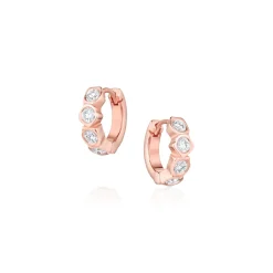Marrow Fine Anniversary Gifts | Graduation Gifts^White Diamond Abstract Bezel Huggie Earrings
