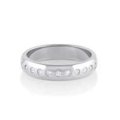 Marrow Fine Men's Bands | Eternity Bands^White Diamond Burnished Teddy Band - 5mm