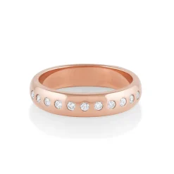 Marrow Fine Men's Bands | Eternity Bands^White Diamond Burnished Teddy Band - 5mm