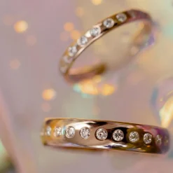 Marrow Fine Men's Bands | Eternity Bands^White Diamond Burnished Teddy Band - 5mm