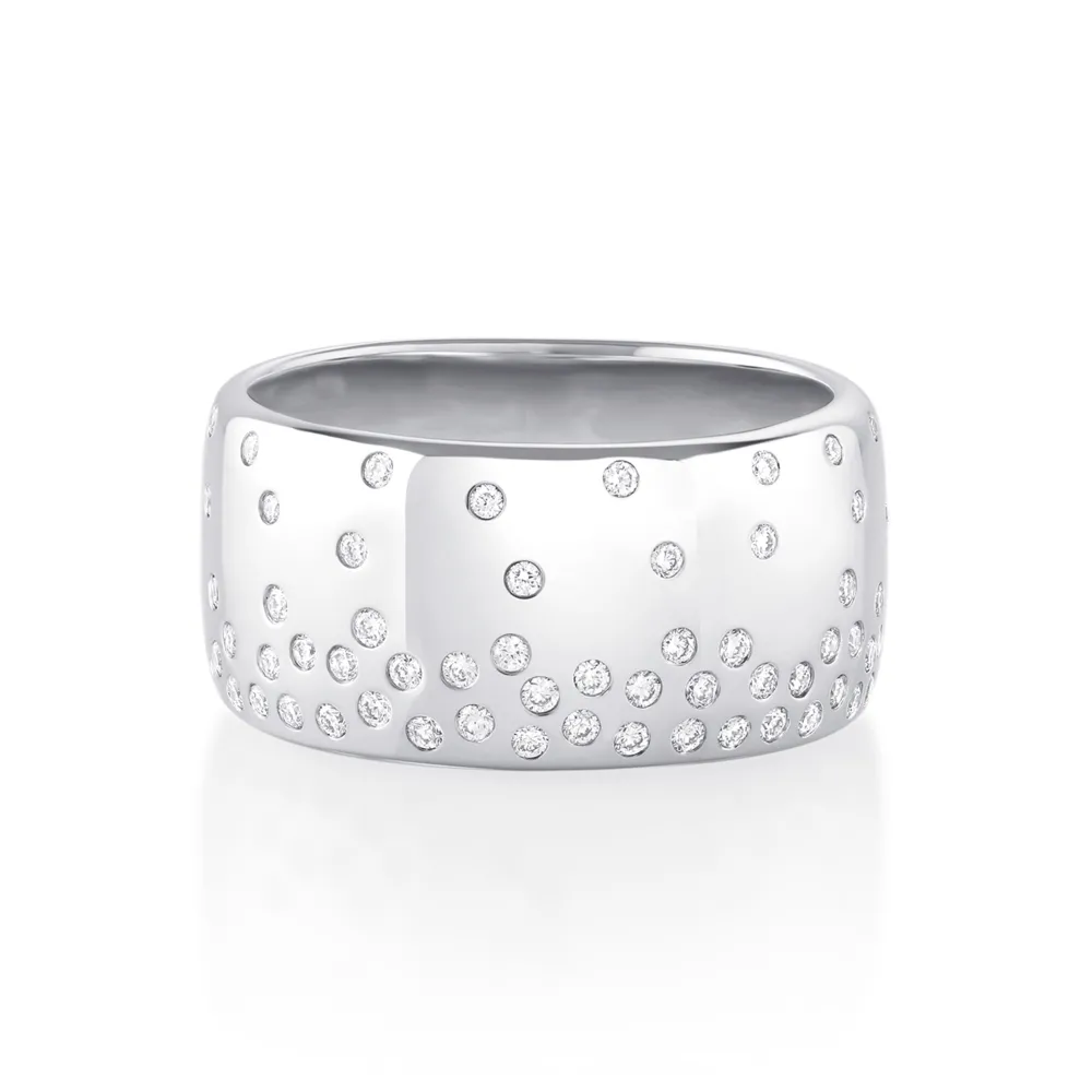 Marrow Fine Sammi's Favorites | Wedding Bands^White Diamond Cigar Band | Waterfall Diamond Band