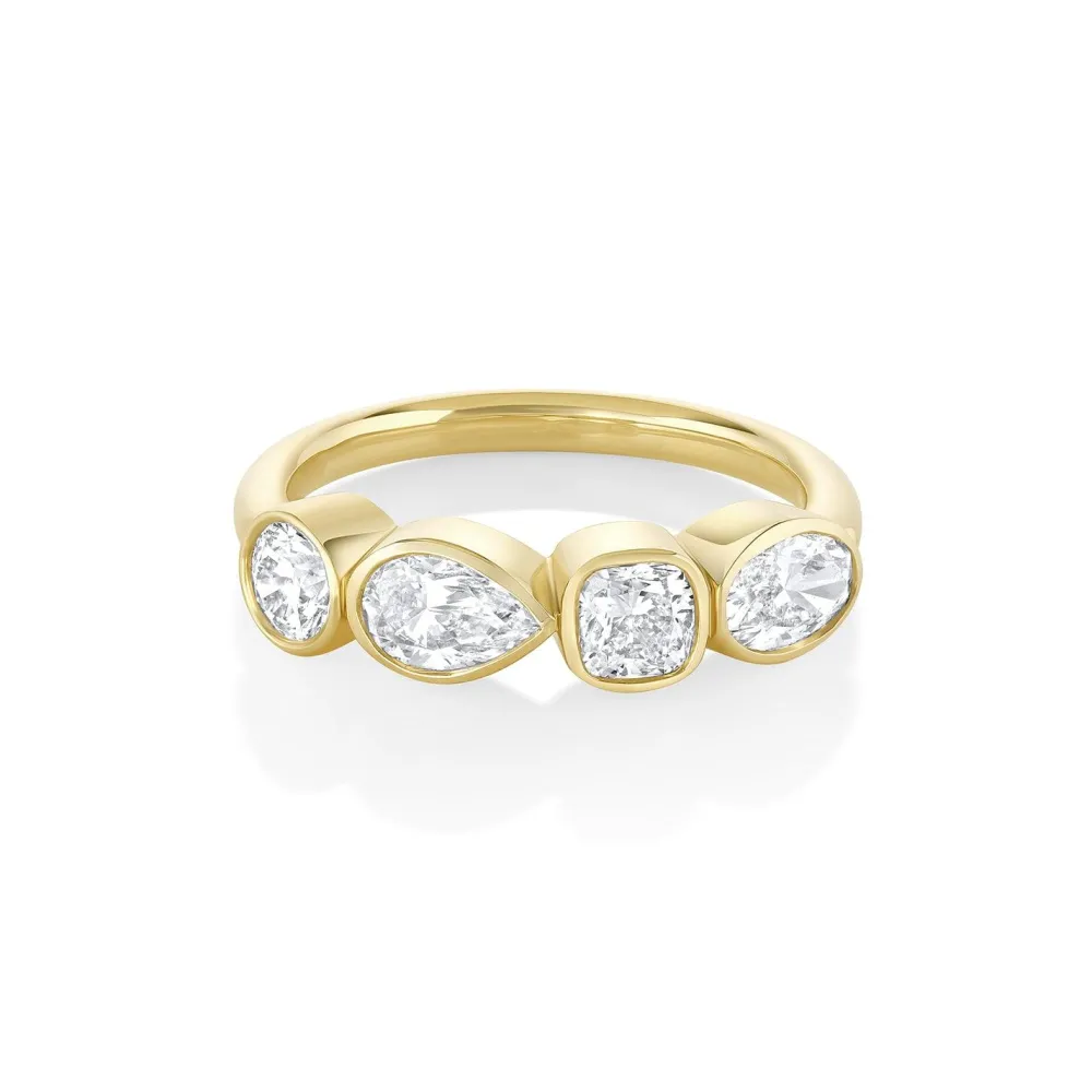 Marrow Fine For The New Mom | Anniversary Gifts^White Diamond Mixed Shape Bezel Band