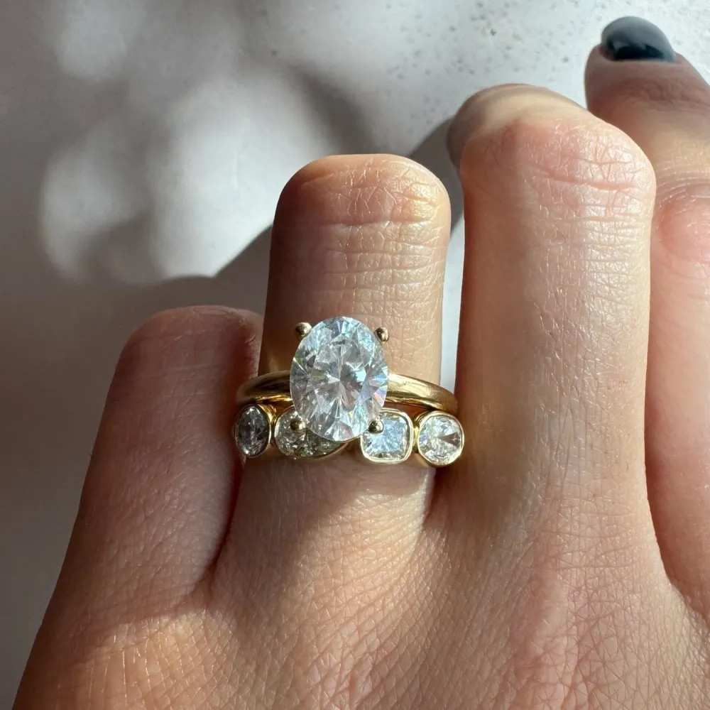 Marrow Fine For The New Mom | Anniversary Gifts^White Diamond Mixed Shape Bezel Band