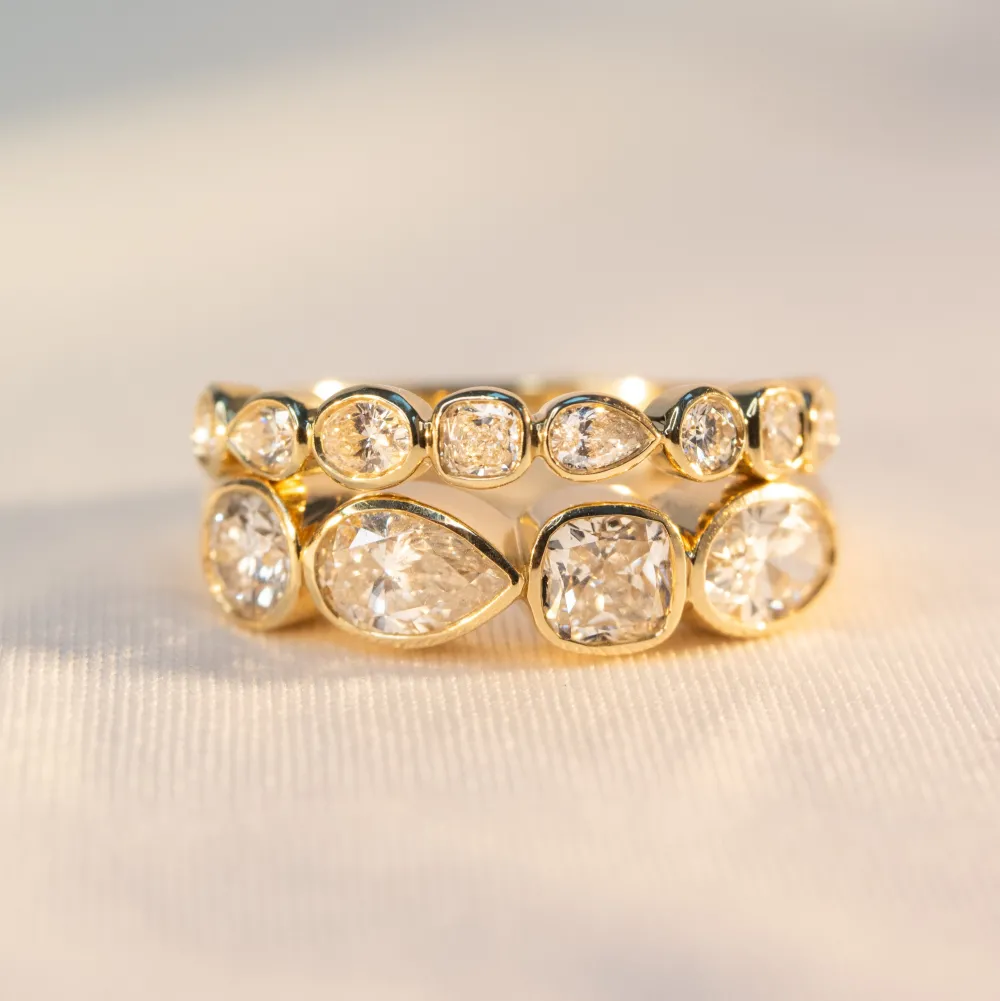 Marrow Fine For The New Mom | Anniversary Gifts^White Diamond Mixed Shape Bezel Band
