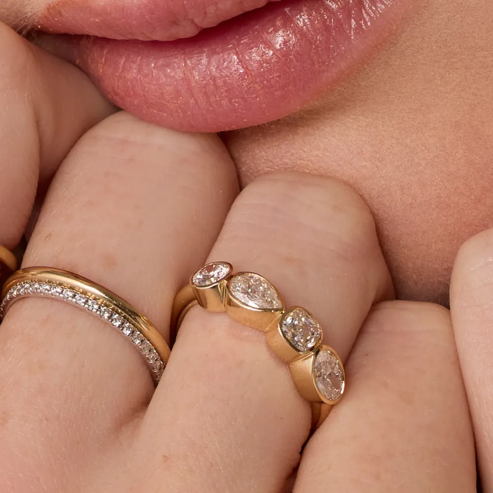 Marrow Fine For The New Mom | Anniversary Gifts^White Diamond Mixed Shape Bezel Band