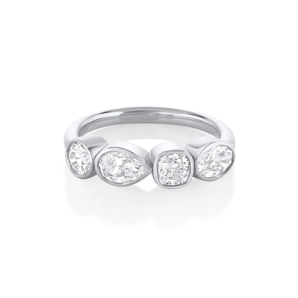 Marrow Fine For The New Mom | Anniversary Gifts^White Diamond Mixed Shape Bezel Band