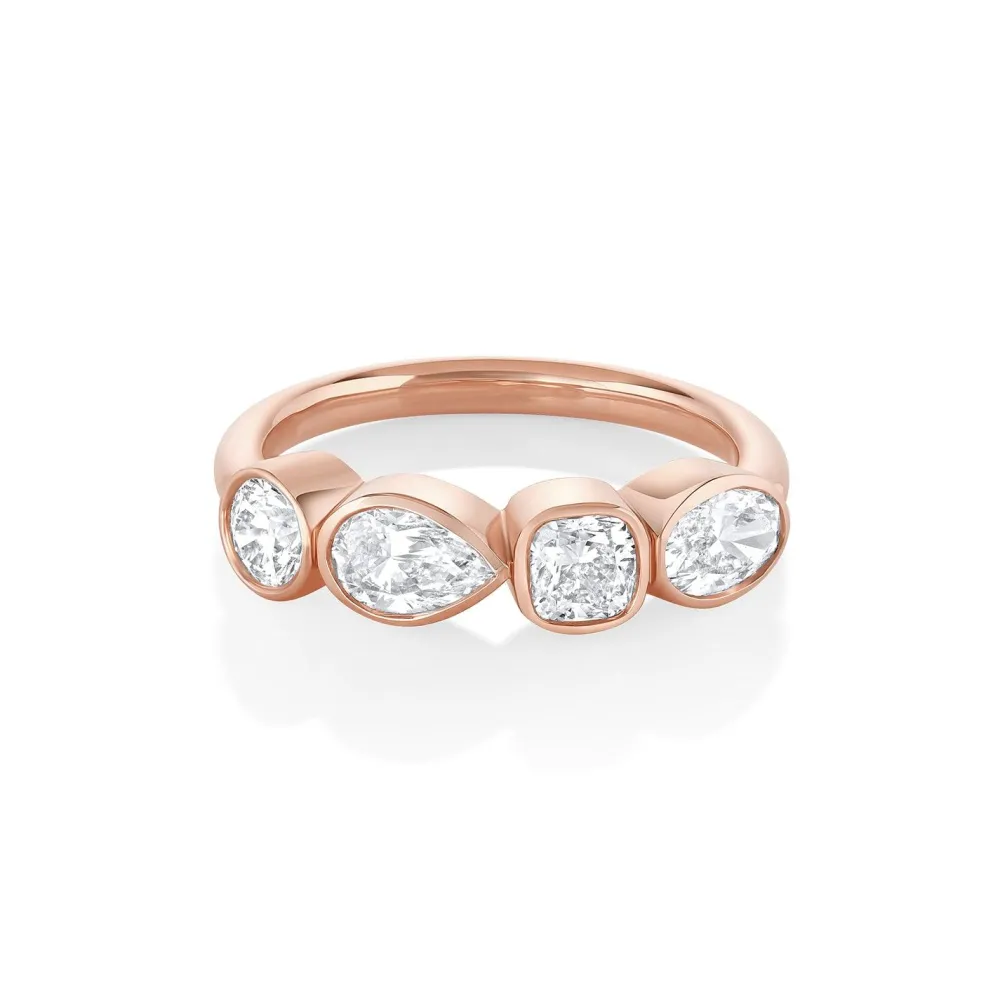 Marrow Fine For The New Mom | Anniversary Gifts^White Diamond Mixed Shape Bezel Band