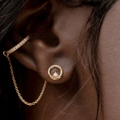 Marrow Fine Under | Under^White Diamond Orbit Hoop Studs