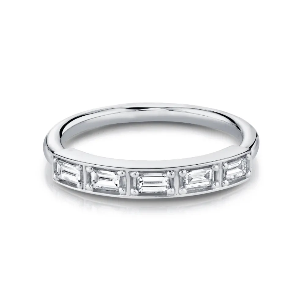 Marrow Fine Eternity Bands | Wedding Bands^White Diamond Step Cut Stacking Band