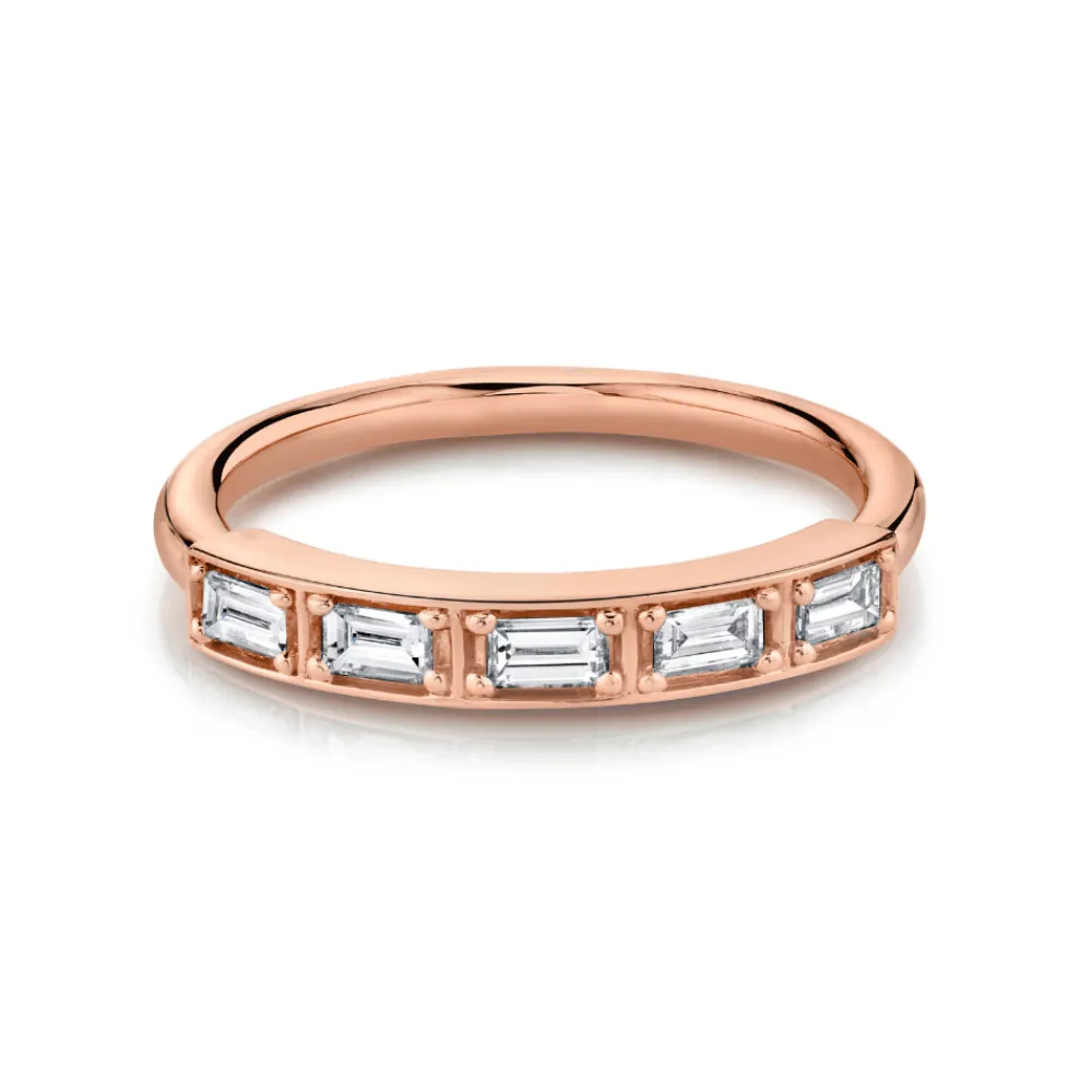 Marrow Fine Eternity Bands | Wedding Bands^White Diamond Step Cut Stacking Band